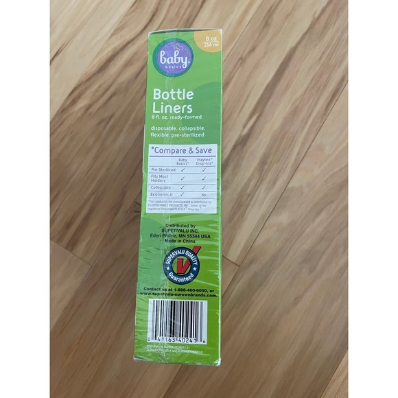 NEW Baby Basics Bottle Liners Feeding 100 Liners 8oz compare to Playtex Drop-ins - Picture 2 of 6